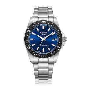 Alexandre Christie AC 6676 Silver Blue Black Ring MABSSBU Automatic